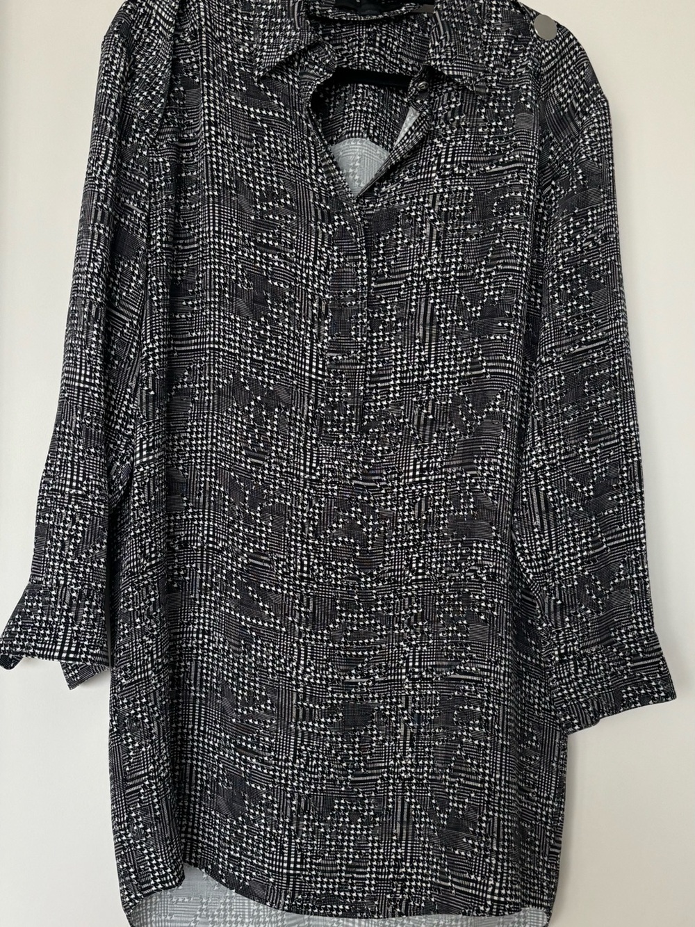 Alexander Wang Black and White Printed Button-Down Shirt